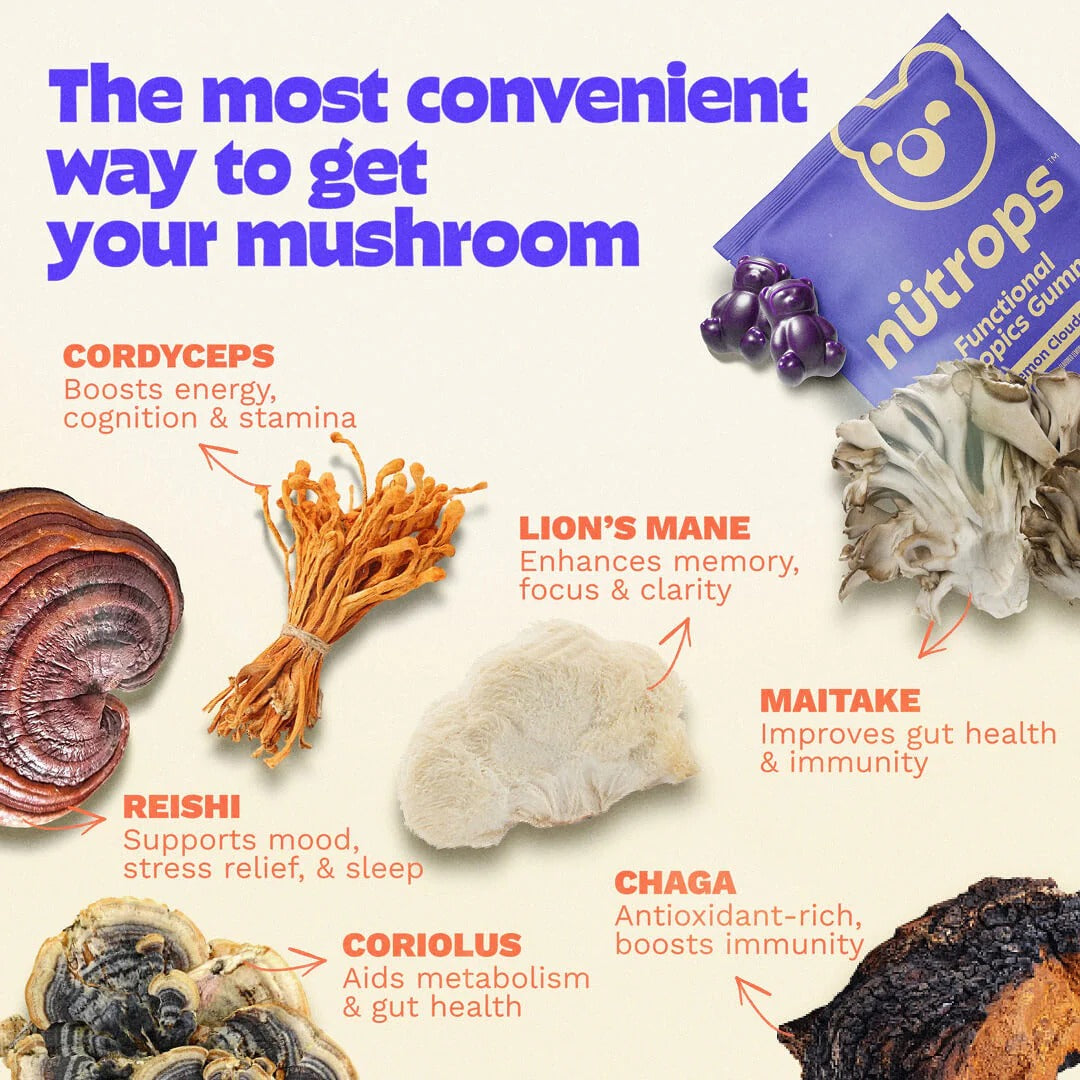 Grüns Nutrops Lions Mane Mushroom Gummies