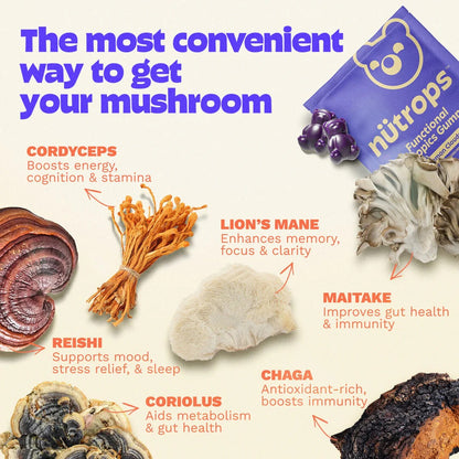 Grüns Nutrops Lions Mane Mushroom Gummies