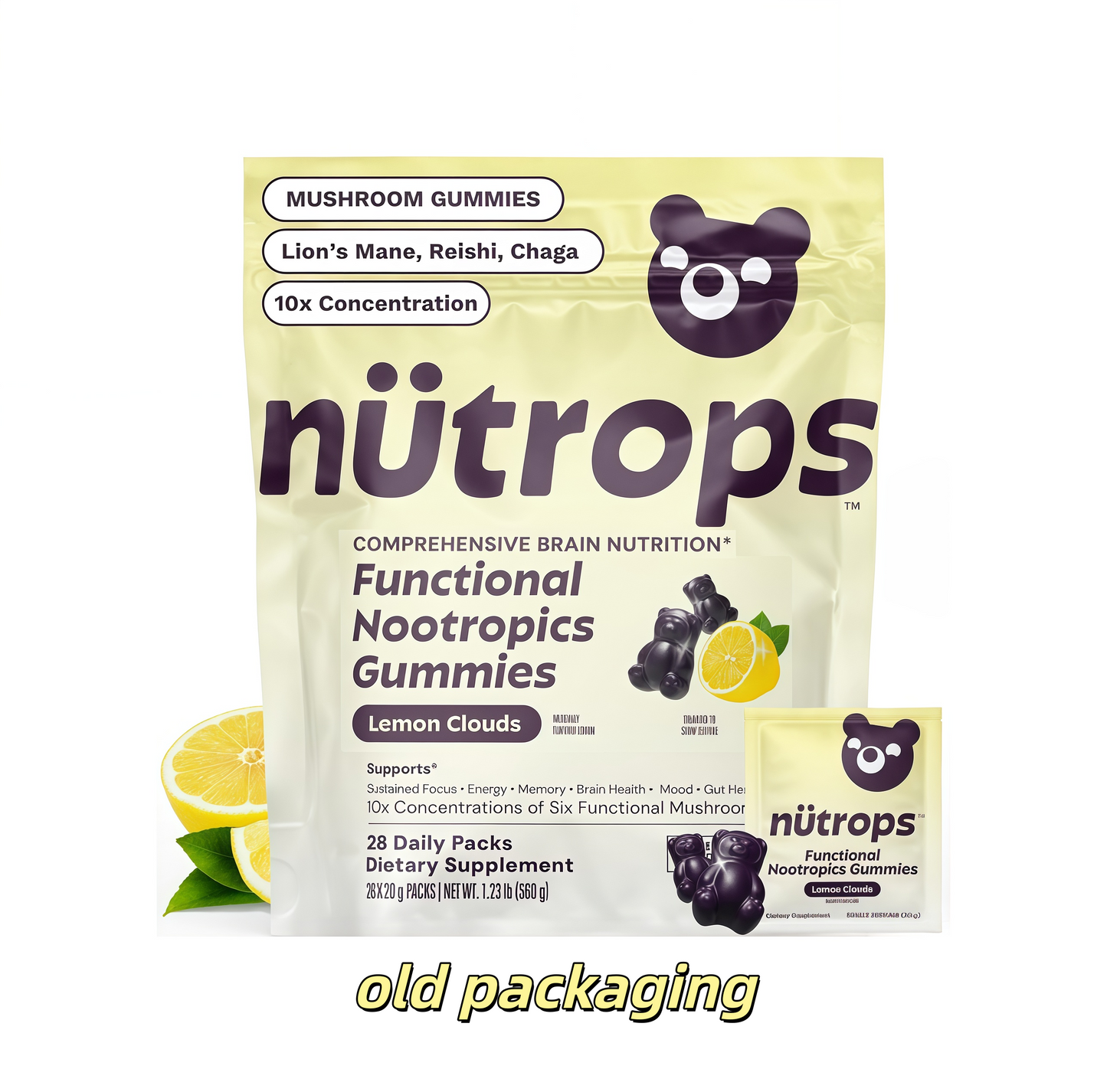 Grüns Nutrops Lions Mane Mushroom Gummies